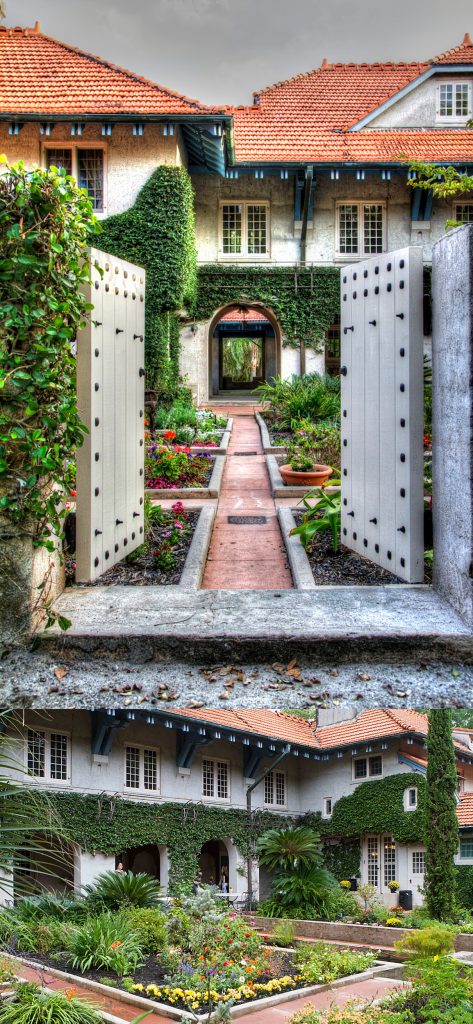 outdoor wedding venue with garden