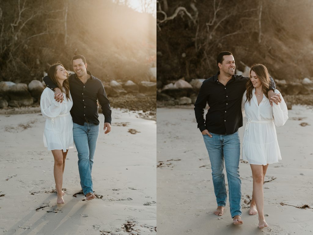 couple walking on a beach