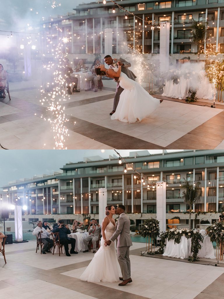 bride and groom first dance