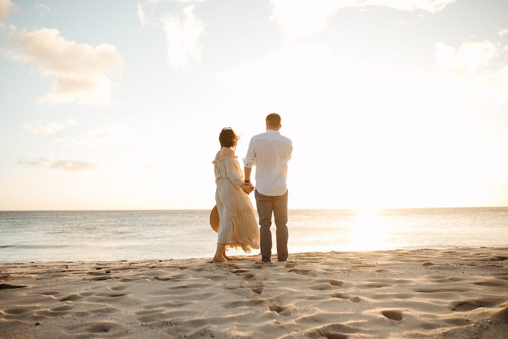 couple standing on beach together