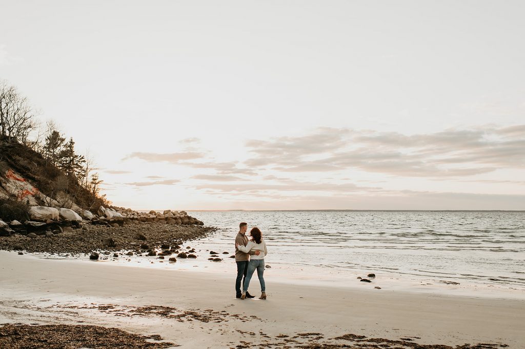 couple embracing on a beach