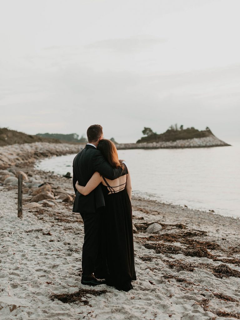 couple embracing on a beach